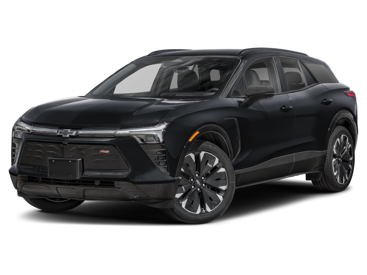 2024 Chevrolet Blazer EV RS in Black — front three-quarter view