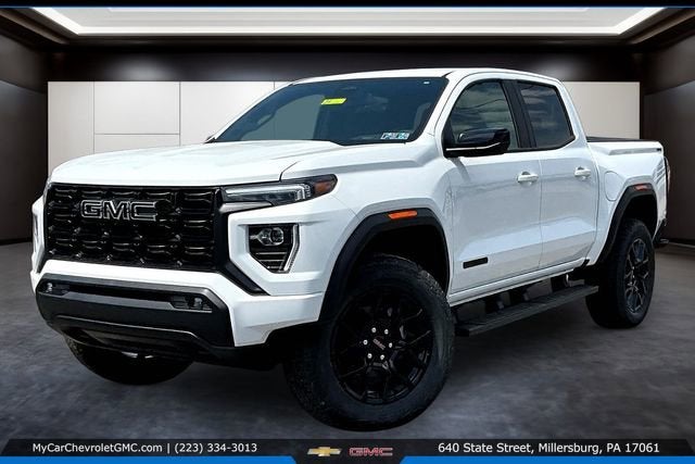 2026 GMC Canyon Elevation in Summit White — front three-quarter view