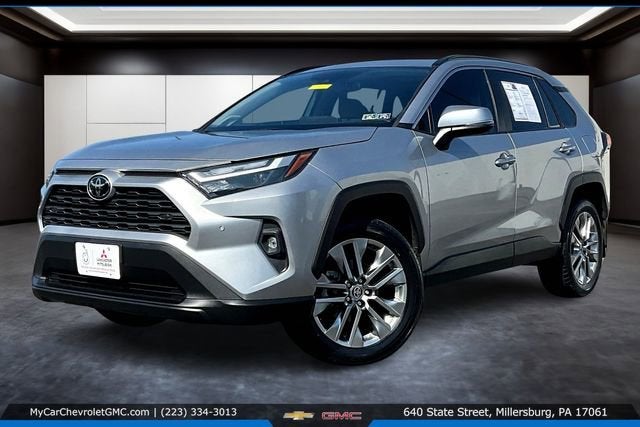 2023 Toyota RAV4 XLE Premium in Silver — front three-quarter view