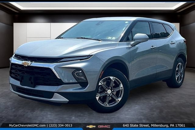 2025 Chevrolet Blazer 2LT in Sterling Gray Metallic — front three-quarter view