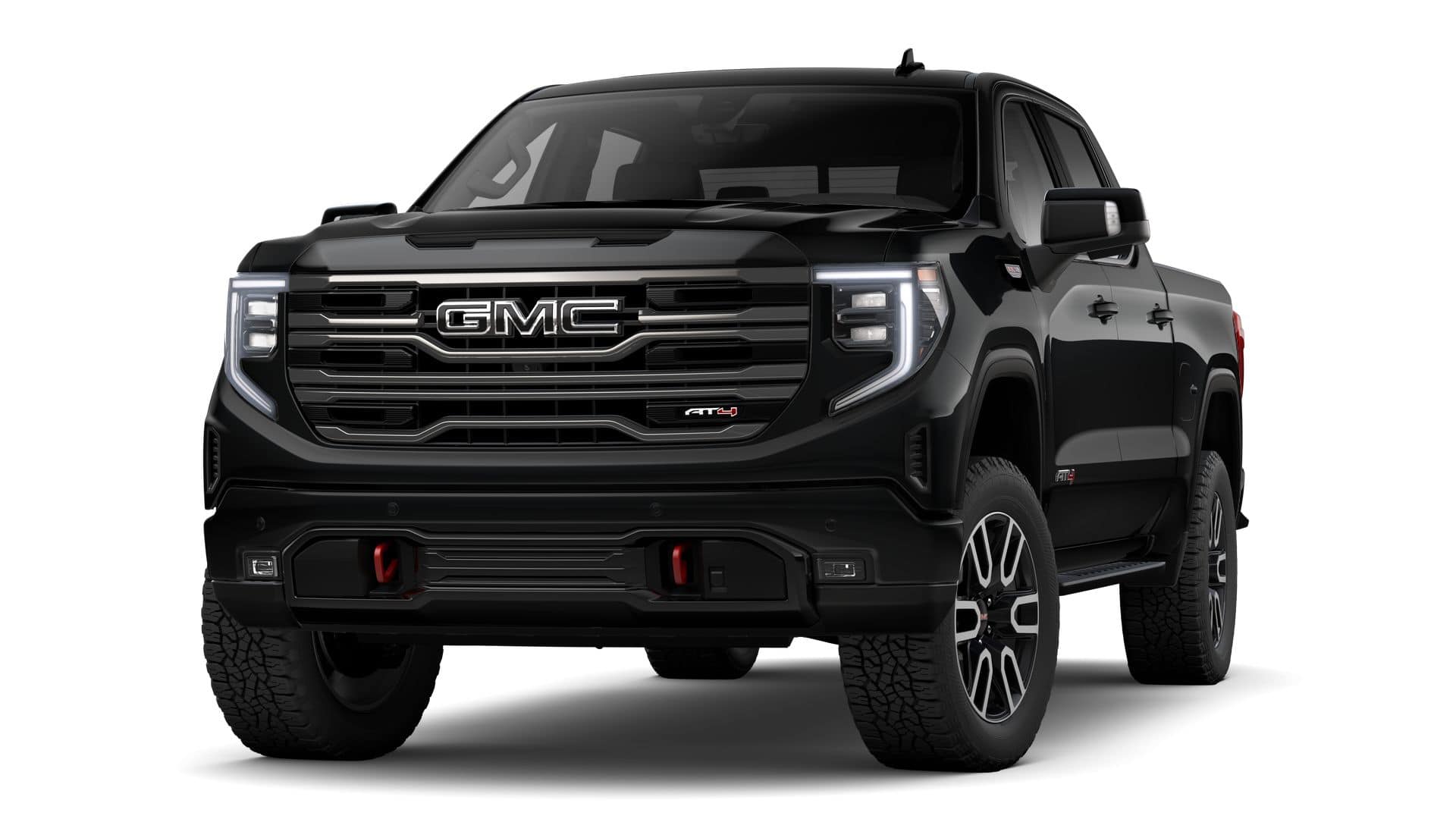 2026 GMC Sierra 1500 AT4 in Onyx Black — front three-quarter view